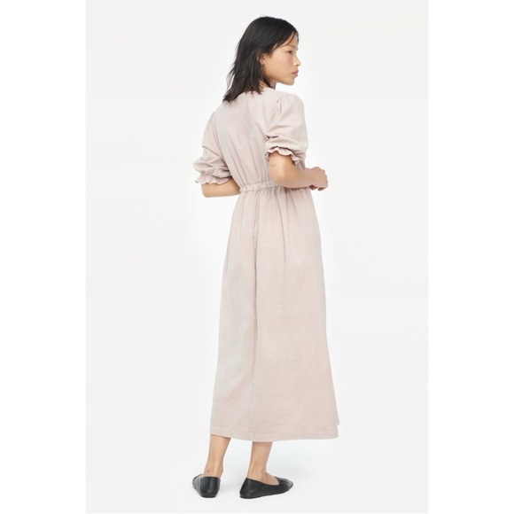 Lacausa Sappho Midi Dress Mushroom Size Large Neutral Cottage Prairie Ethereal - Picture 5 of 15